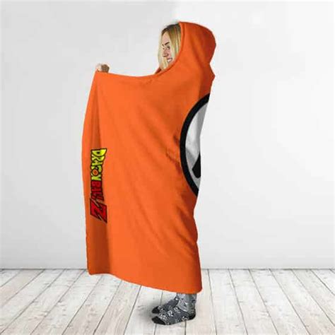 Dragon Ball Z Goku Wisdom Kanji Orange Awesome Hooded Blanket