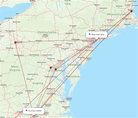 All Flight Routes From New York To Raleigh Durham Jfk To Rdu Flight