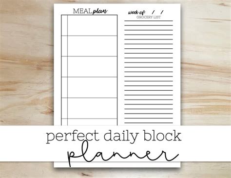 Printable Daily Block Schedule Planner Instant Download - Etsy