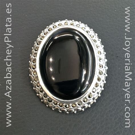 Broche De Azabache Plata Y Marcasitas Joyeria Mayer