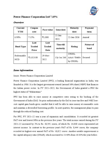 Power Finance | PDF | Bonds (Finance) | Yield (Finance)