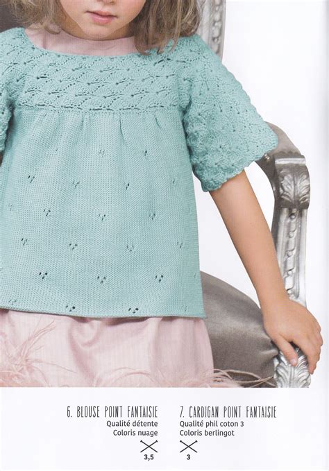 Blouse Enfant Tricot Et Crochet Phil D Tente Perles Roses