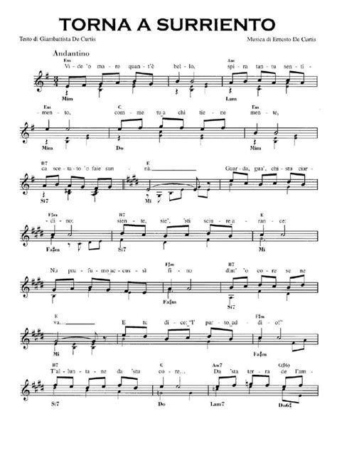 Torna A Surriento Sheet Music Easy Sheet Music