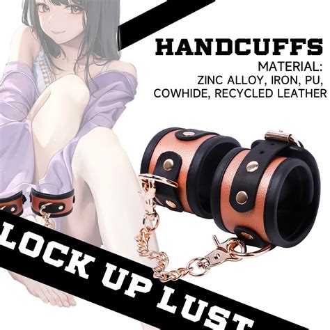 Cowhide Handcuff Bdsm Bondage Set Adult Games Erotic Sex Toy For Woman