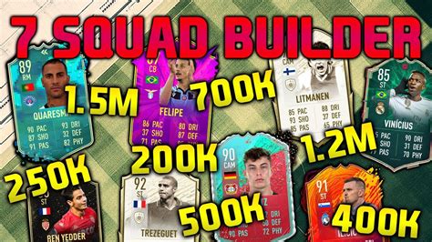 FIFA 20 SQUAD BUILDER 200K 250K 400K 500K 700K 1 2M 1 5M HYBRID SQUAD