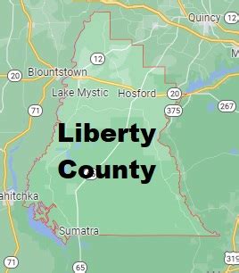 Liberty County on the map of Florida 2024. Cities, roads, borders and directions in Liberty ...