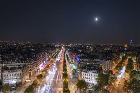 Aerial View of Paris at Night HDRi Maps and Backplates