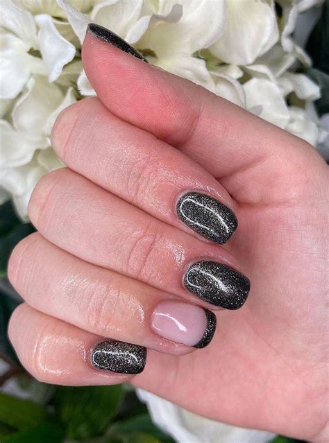 51 Pretty Black Nails With Glitter Youll Love Xuzinuo