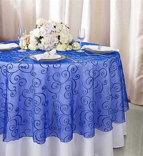 Amazon Wedding Linens Inc 90 Round Embroidered Organza Sheer