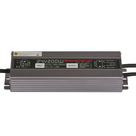 24v 200w Led Power Supply Waterproof Ip67 100 130v Ac Or 170 260v Ac O Knl Led