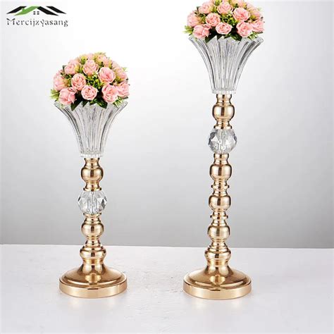 Gold Tabletop Vase Metal Flower Vase Cm Table Centerpiece For