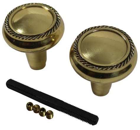 Pair Bright Solid Brass Braided Door Knob Brass Shanks | Renovator's Supply Item#66035