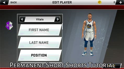 Permanent Short Shorts Tutorial Nba 2k20 Mobile For All Version Youtube