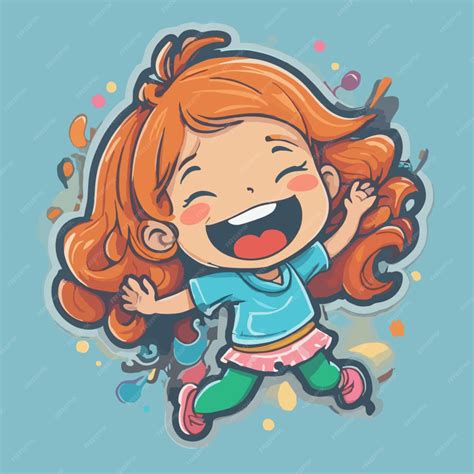 Premium Vector Happy Girl Cartoon Vector