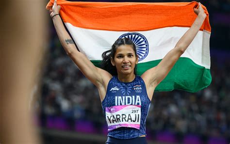 Indias Jyothi Yarraji Misses Paris Olympics Qualifying Mark By 001s