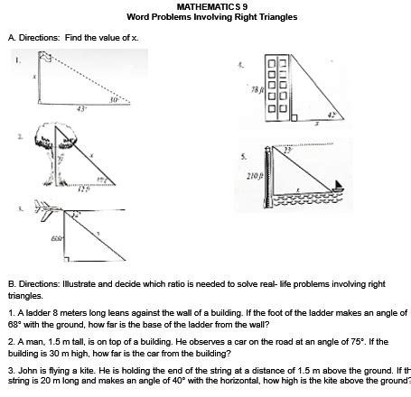 MATHEMATICS 9 Word Problems Involving Right | StudyX - Worksheets Library