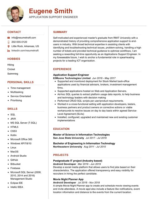 Application Support Engineer Resume Sample In Resumekraft