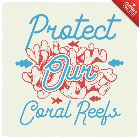 Protect Our Coral Reefs T Shirt Design Template Free Design Template