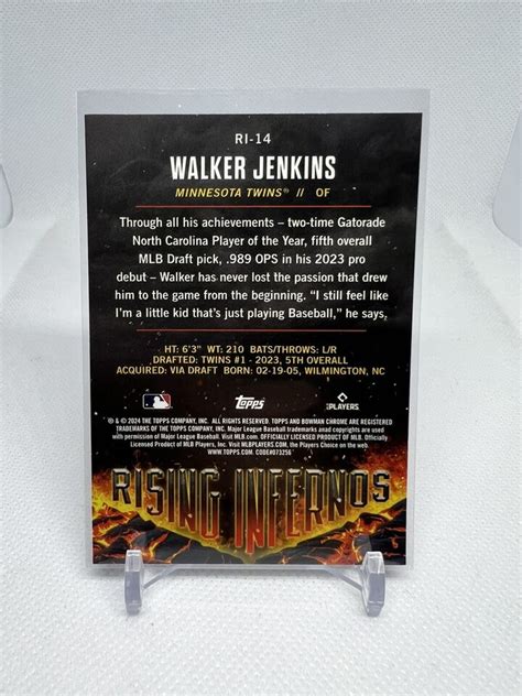 Bowman Chrome Walker Jenkins Ri Rising Inferno Insert Twins