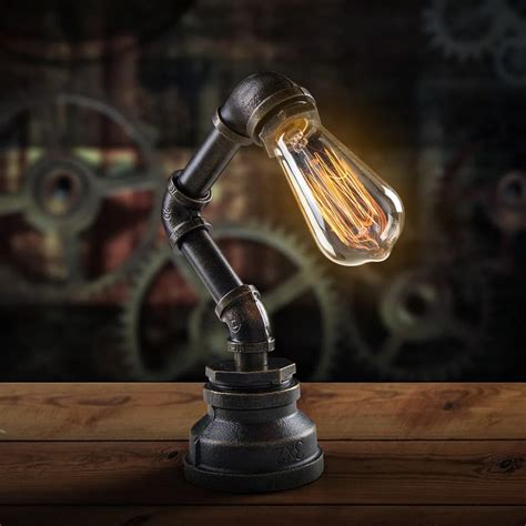 Vintage Table Lamps Creative Industrial Lights Loft Water Pipe Desk Lighting Bedside Lamp For