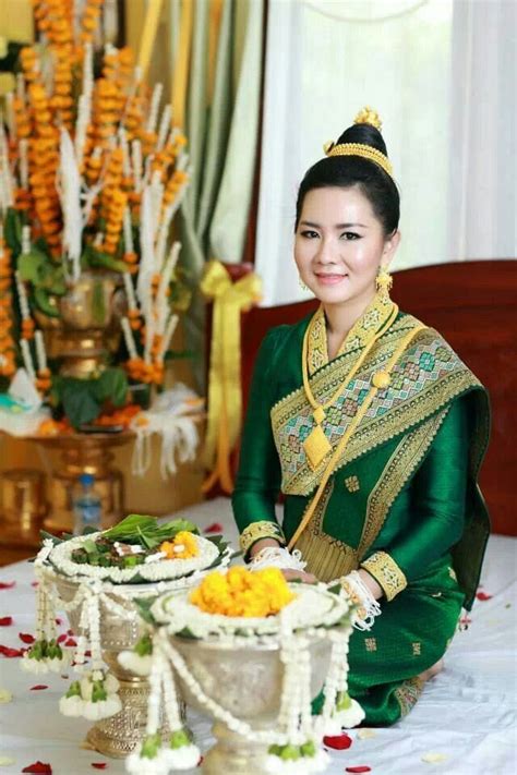 Pin on Laotians | Laos wedding, Traditional dresses, Wedding outfit