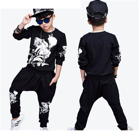 printed 2017 children kids teenage boys clothing sets big boys outfits ...