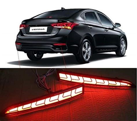 Verna Fluidic Rear Bumper Led Reflector With Matrix Indicators Car