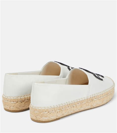 Ines Leather Platform Espadrilles In White Tory Burch Mytheresa