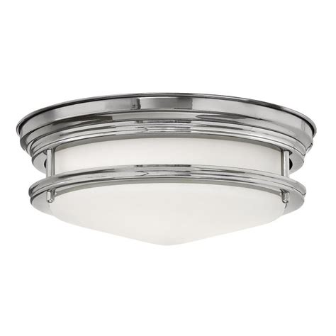 Hadrian 2 Light Flush Opal Glass Chrome Quintiesse