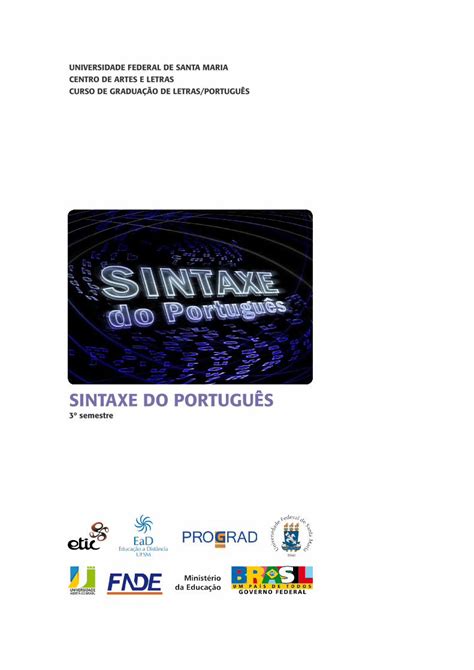 Pdf Sintaxe Do Portugu S Ufsm Dokumen Tips