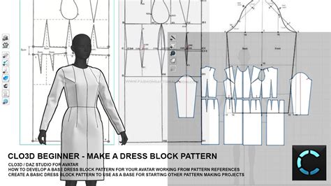 Clo3d For Beginners Making A Dress Block Pattern Drafting From