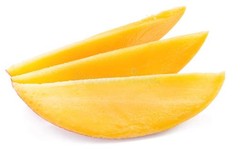 Mango Slices. Isolated On A White Background Stock Image - Image of ...