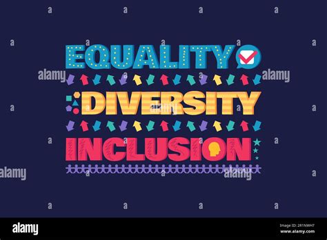 Diversity Banner Or Flyer With Lettering Equality And Inclusion Poster Design Vector