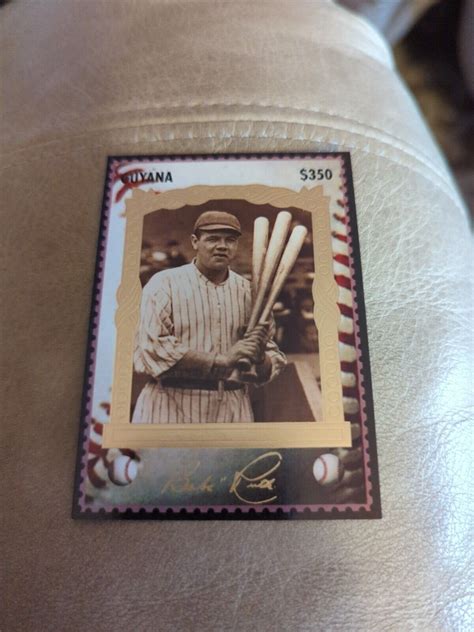 1994 Guyana Sultan Of Swat Stamp Cards 350 Babe Ruth Values MAVIN