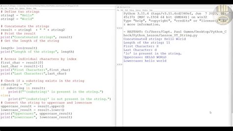 Python Strings Tutorial For Beginners Youtube