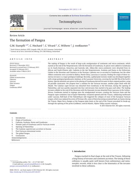 (PDF) The formation of Pangea