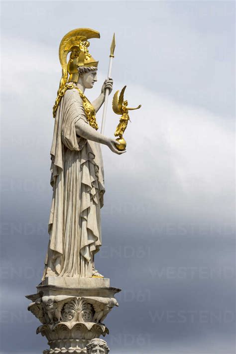 Austria Vienna Statue Of Goddess Pallas Athene Stock Photo