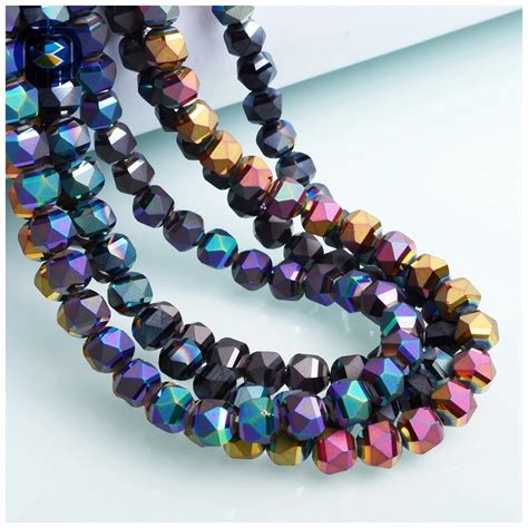 Juleecrystal Triangle Faceted Round Beads 8mm 30pcs Glass Beads