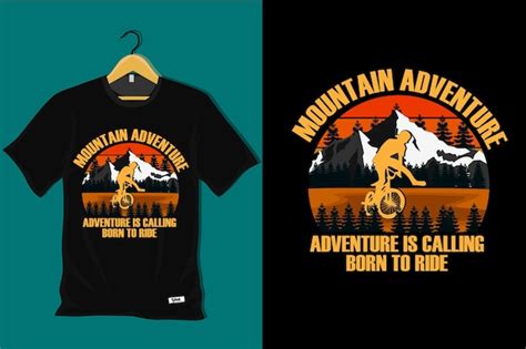 Design De Camiseta Vintage Retr De Aventura De Montanha Vetor Premium