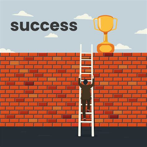 Businessman going up stairs with trophy. Successful process concept