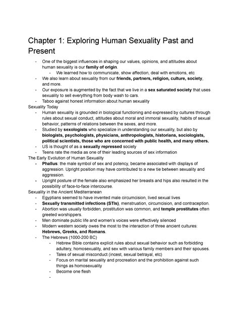 Socs 340 Chapter 1 Chapter 1 Exploring Human Sexuality Past And