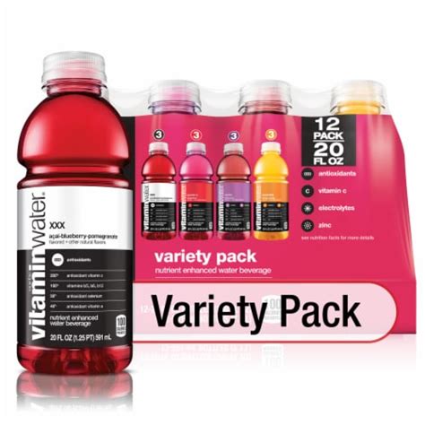 Vitaminwater® Variety Pack Bottled Water, 12 bottles / 20 fl oz - Food ...