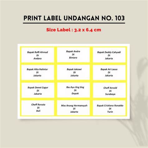 Jual Print Label Nama Undangan And Buku Pelajaran Sekolah Souvenir Cetak