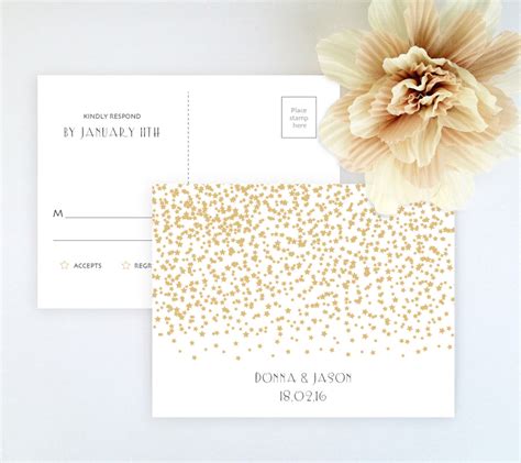 Gold Stars Wedding Invitations Lemonwedding