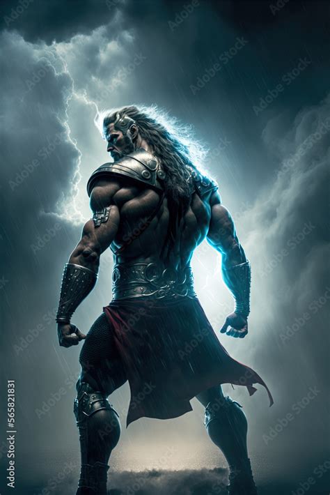 Norse Mythology Thor God Of Thunder Generative Ai Stock Illustration