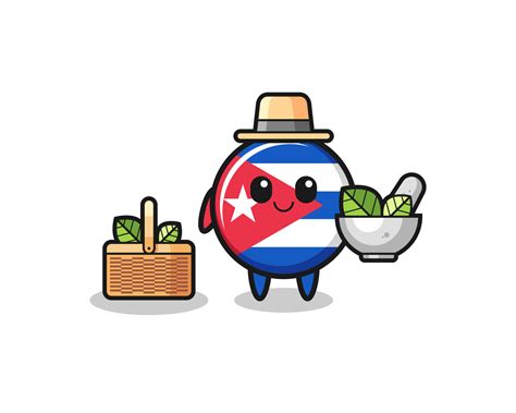 cuba flag herbalist cute cartoon 5046730 Vector Art at Vecteezy