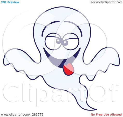 Clipart of a Halloween Ghost Being Silly - Royalty Free Vector ...