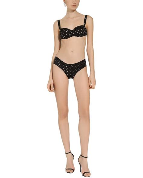 Dolce And Gabbana Polka Dot Balconette Bra In Black Lyst