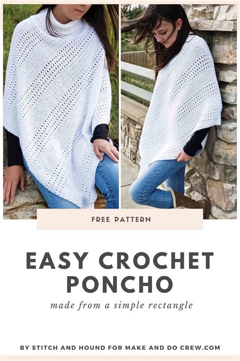 Easy Crochet Rectangle Poncho Free Pattern Tutorial Artofit