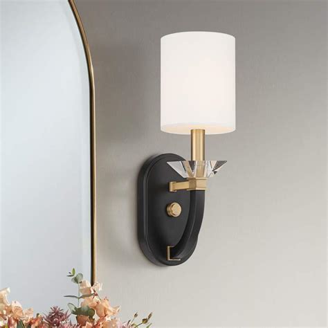 Possini Euro Stag 15 1 2 High Black And Gold Wall Sconce 621e1 Lamps Plus